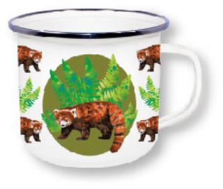 Obrázek z Hrnek smalt - panda červená 475ml (6) 